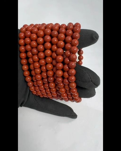 Armband aus rotem Jaspis A 6–7 mm großen Perlen