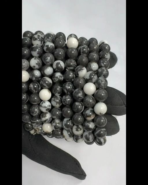 Armband Jaspe Zebre Perlen 8mm