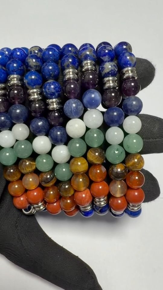 Lapislazuli 7 Chakren A Perlenarmband 8mm