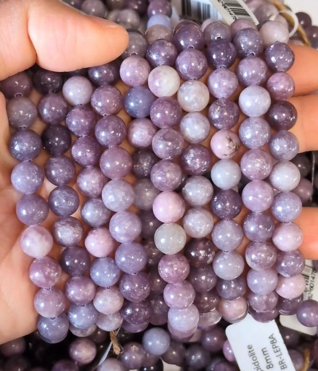 Armband Lepidolith A perlen 8mm