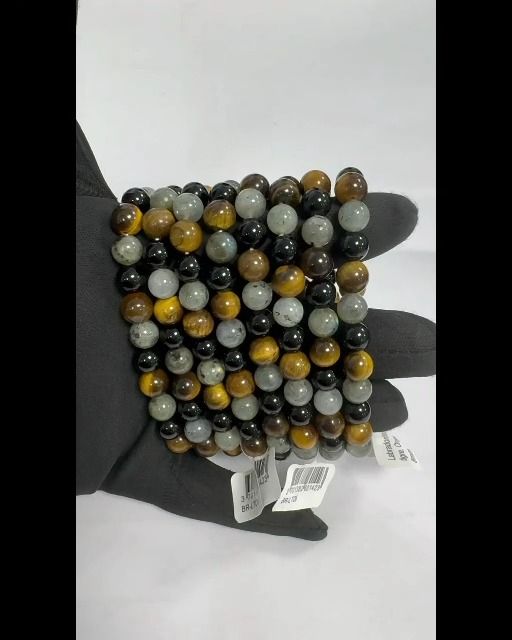 Labradorit Armband Tigerauge Onyx Perlen 8mm