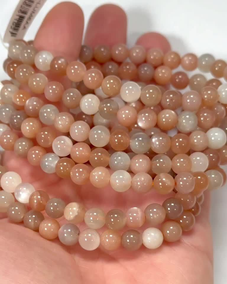 Mehrfarbiges Mondstein-Armband AA-Perlen 6 mm