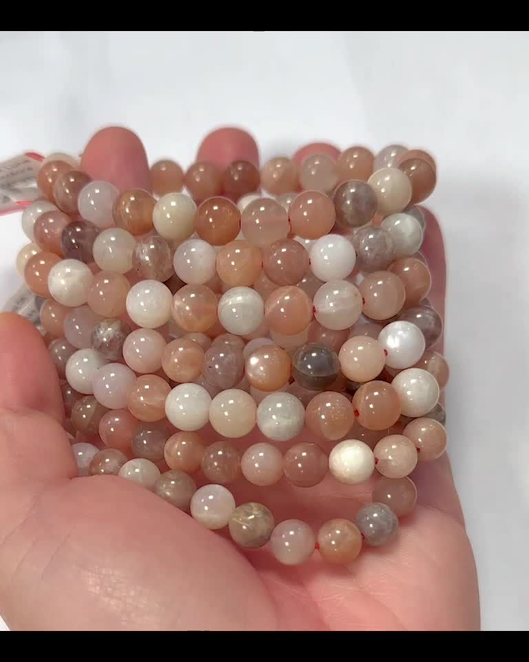 Mehrfarbiges Mondstein-Armband AA-Perlen 8 mm