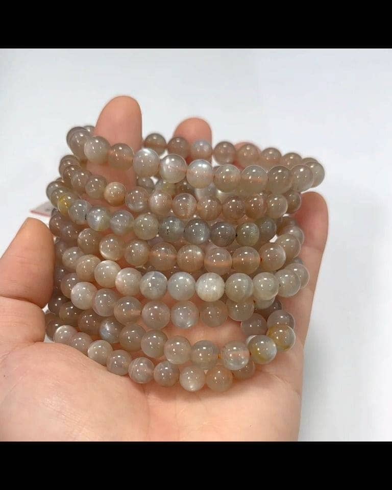 Graues Mondstein-Armband AA-Perlen 7-8mm