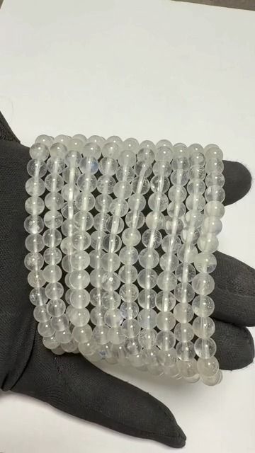 Weißer Mondstein-Peristerit Armband AA 6-7mm Perlen