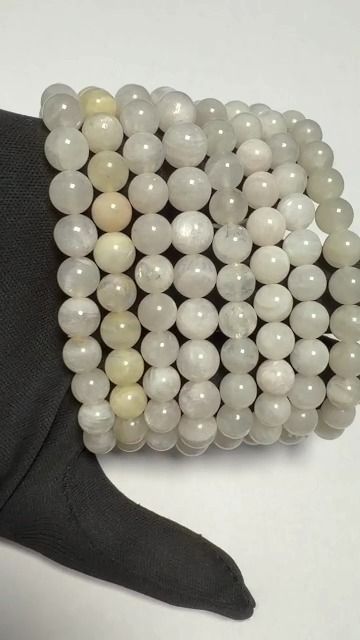 Weißer Mondstein-Peristerit Armband AB 7.5-8.5mm Perlen