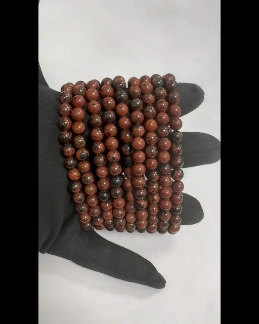 Mahogani Obsidianperlenarmband 6mm