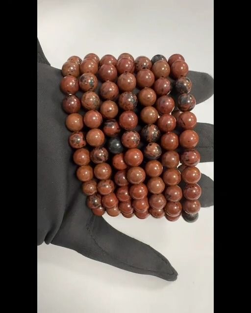 Mahogani Obsidianperlenarmband 8mm