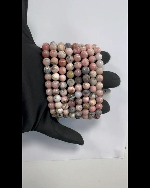 Rosa Opal-Armband mit 8 mm Perlen