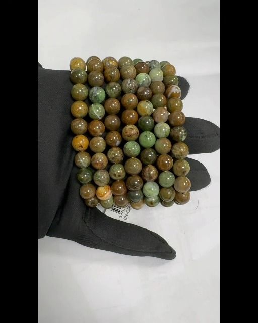 Armband Grüne Opalperlen 8mm