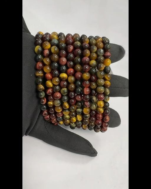Mehrfarbiges Tigerauge-Armband AA-Perlen 6mm
