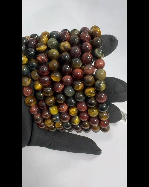 Mehrfarbiges Tigerauge-Armband mit 8 mm Perlen