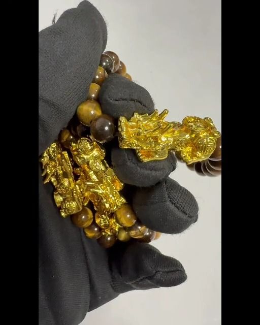 Tigerauge-Armband und Pixiu A-Perlen 8 mm