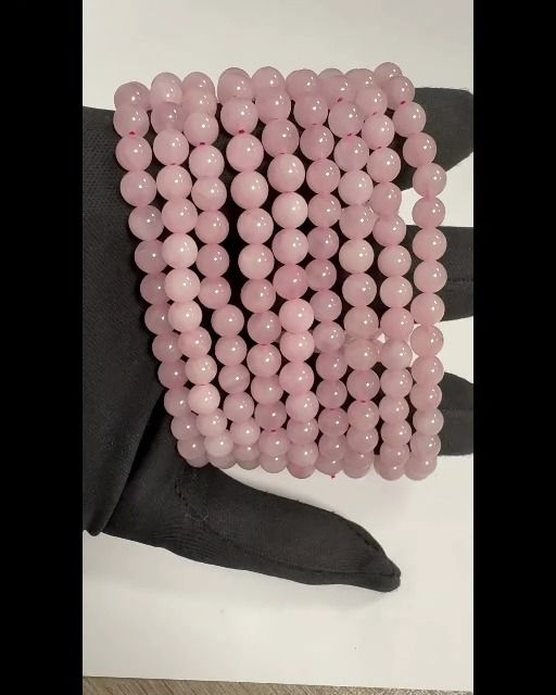 Armband Quarz Rose perles 6mm