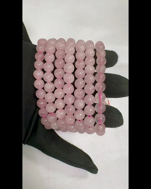 Rosenquarz Armband A Perlen 8mm