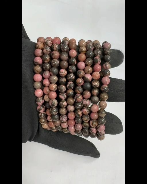 Armband aus Rhodonit-Perlen 6 mm