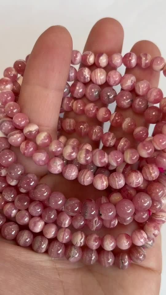 Argentinisches Rhodochrosit-Armband AA-Perlen 6-7 mm