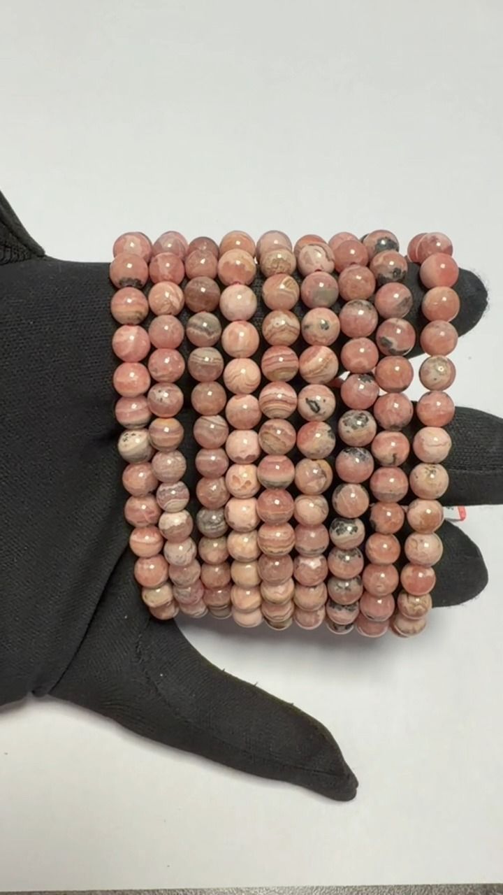Argentinischer Rhodochrosit-Armband AA 6-7mm Perlen