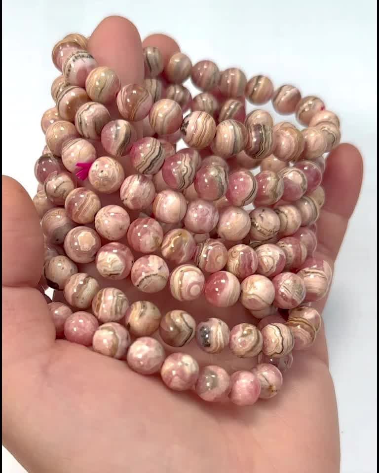 Rhodochrosit Armband Argentinien A Perlen 8,5-9,5mm
