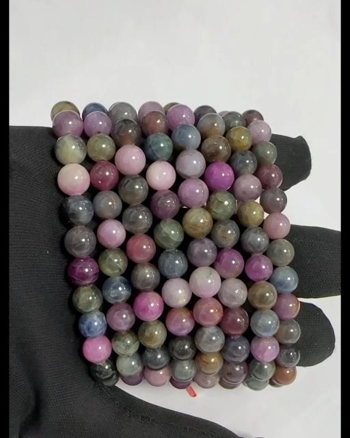 Armband Saphir Mehrfarbige Perlen 7-8mm
