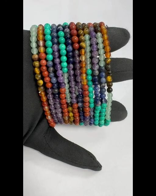 Armband 7 Chakren Perlen 4mm