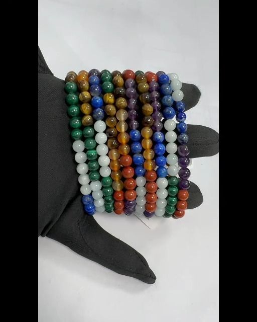 Armband Steine 7 Chakren A Perlen 6mm