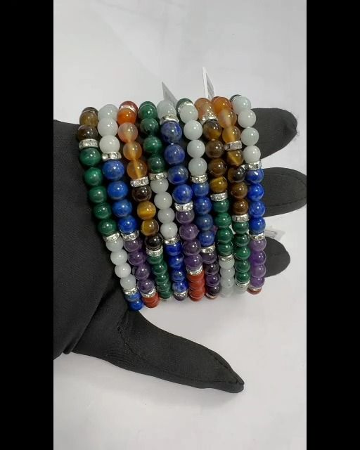 Armband 7 Chakras & strass A Perlen 6mm