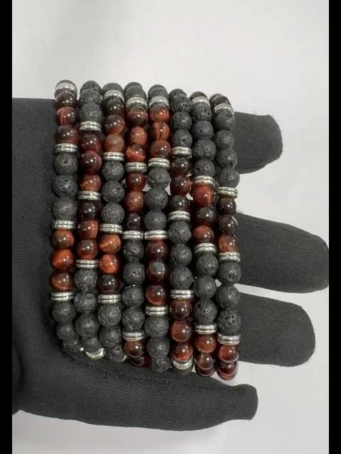 Bullauge Lava & Charms A armband 6mm