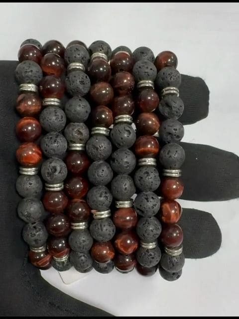 Bullauge Lava & Charms A armband 8mm