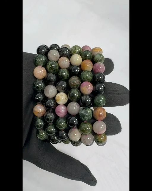 Turmalin-Armband mehrfarbige A-Perlen 10 mm