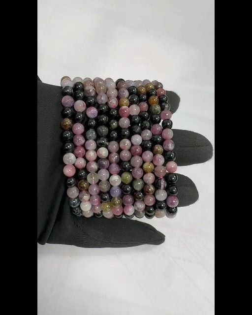Multicolor Turmalin Armband A Perlen 6mm