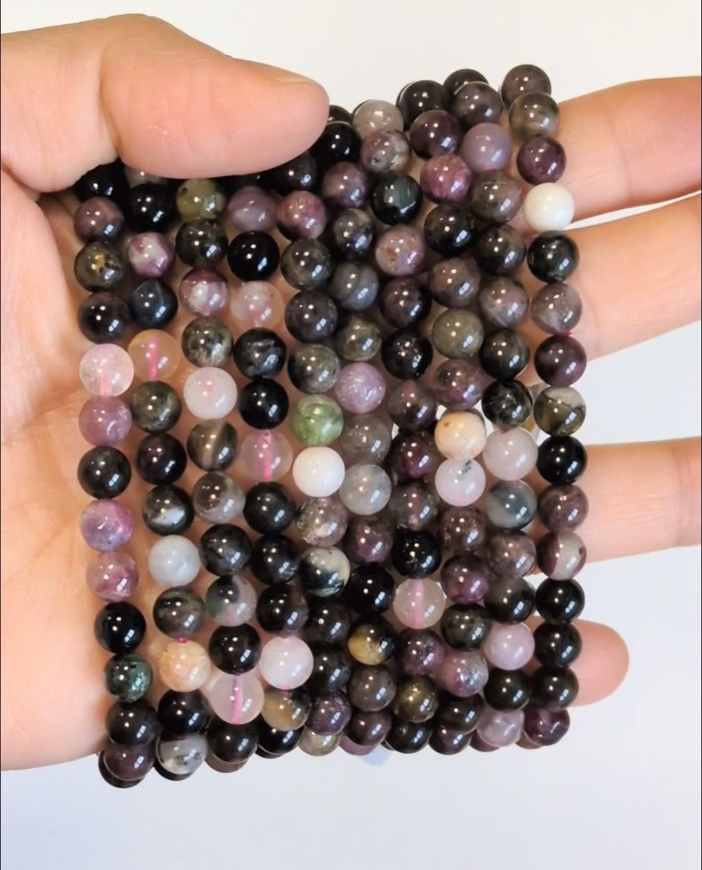 Multicolor Turmalin Armband A Perlen 6mm