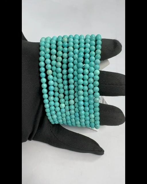 Armband Turquenit Howlith natürlich getönt A-Perlen 4mm