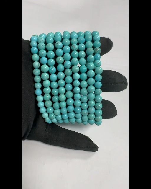 Naturgetönte Howlite Turquenit Armband A Perlen 6mm