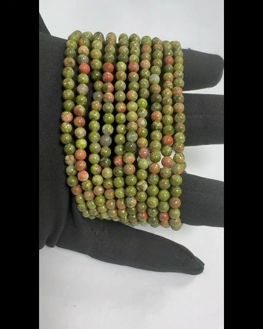 Armband Unakite perlen 4mm