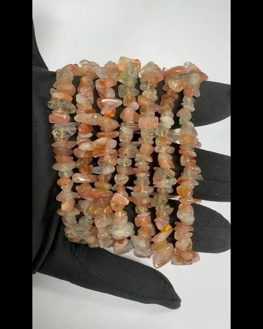 Mehrfarbiges Sonnenstein-Armband AA Chips 18cm