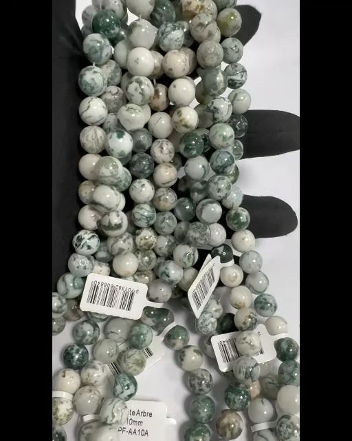Tree Agate A Perlen 10mm auf 40cm Faden
