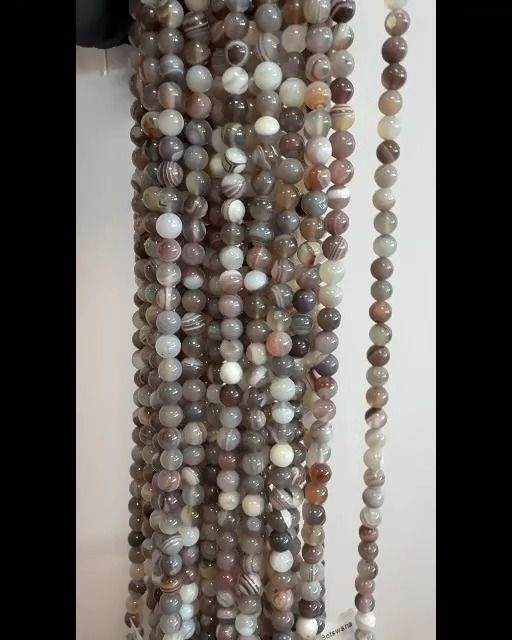 Agat Botswana AA Perlen 6mm auf 40cm Faden