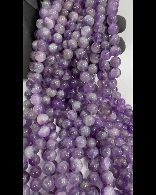 Amethystperlen 10 mm auf 40 cm Draht