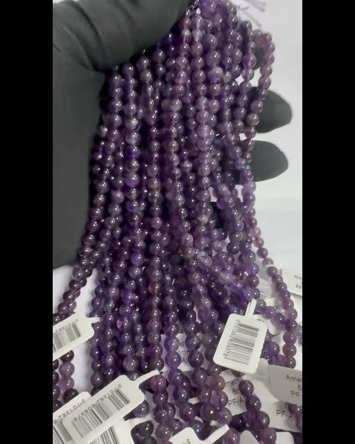 Amethyst A Perlen 6mm auf 40cm Faden