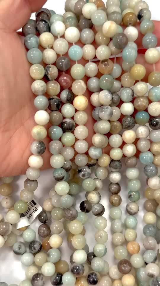 Amazonite multicolor A Perlen 8mm auf 40cm Faden