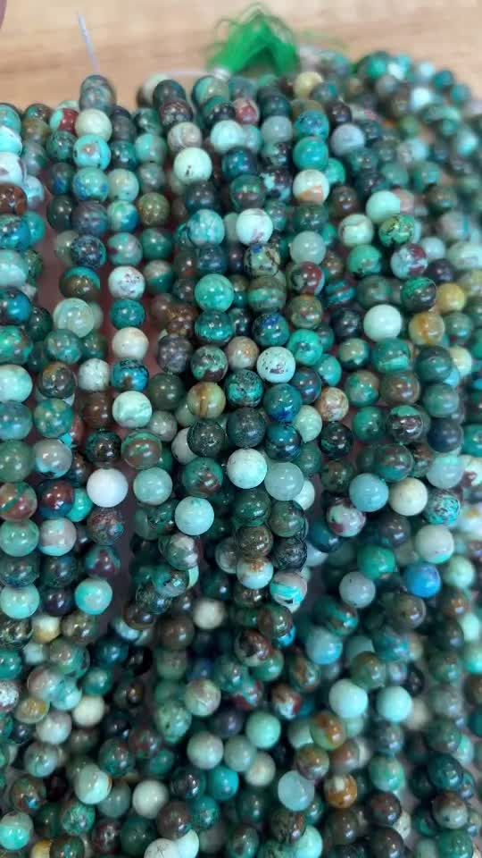 Chrysokoll AA Perlen 6mm auf 40cm Faden