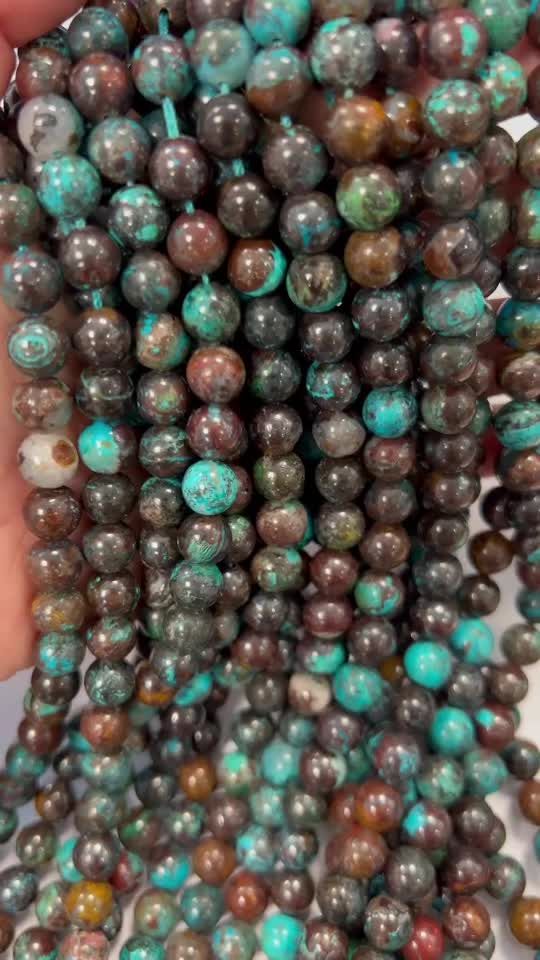 Chrysokoll aus dem Kongo AA Perlen 8mm auf 40cm Faden