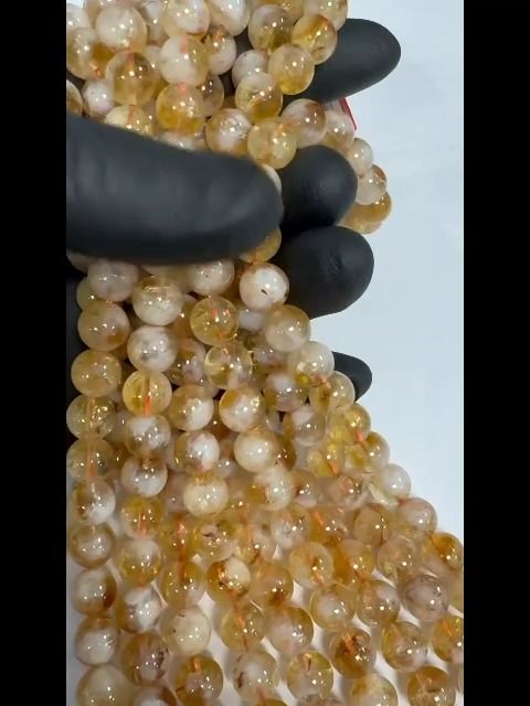 citrine beheizter A Perlen 10mm auf 40cm Faden