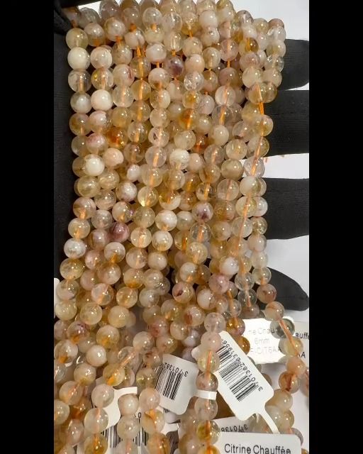 citrine beheizter AA Perlen 6mm auf 40cm Faden
