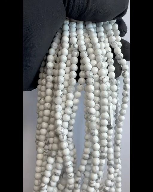 Howlite A Perlen 6mm auf 40cm Faden