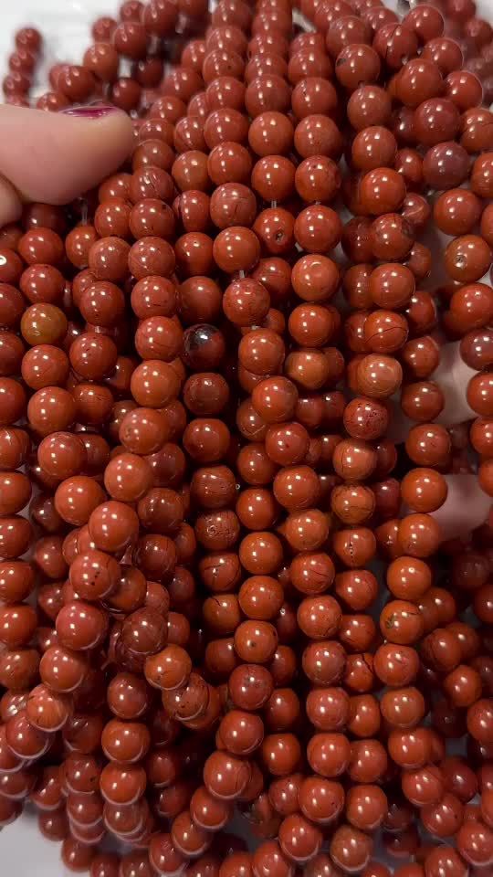 Roter Jaspis A Perlen 8mm auf 40cm Faden