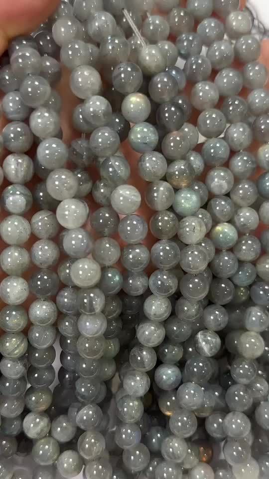 Labradorit AA-Perlen 8–9 mm auf 40 cm Draht