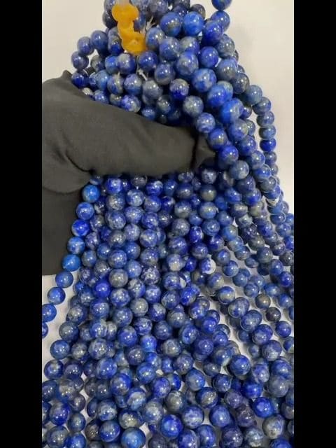 Lapislazuli AA-Perlen 7–8 mm auf 40 cm langer Schnur