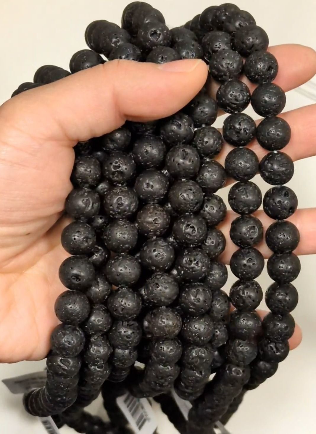 Lavastein A Perlen 10mm auf 40cm Faden